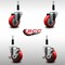 Service Caster 3.5'' SS Red Poly Wheel Swivel 7/8'' Expanding Stem Caster Set 2 Brakes, 4PK SCC-SSEX20S3514-PPUB-RED-2-TLB-2-78 - alternate 3